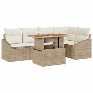vidaXL Garten Essgruppe mit Kissen 6 pcs Beige und Creme