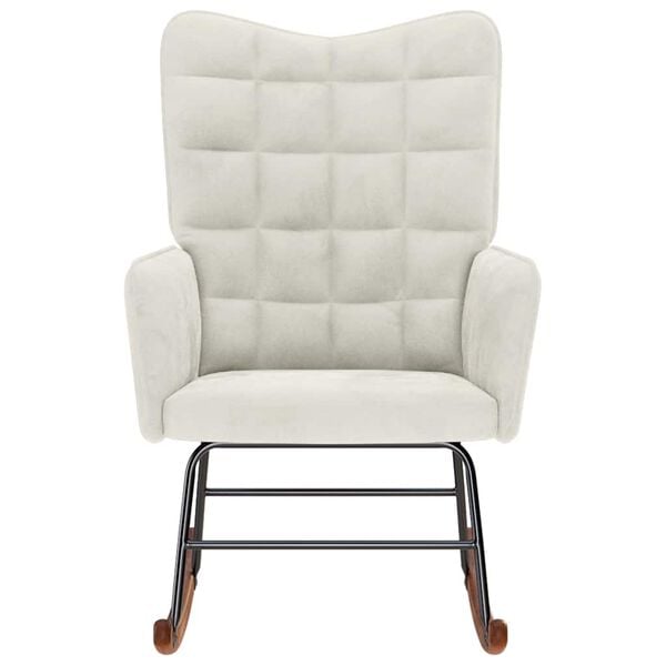 vidaXL Schaukelstuhl Creme Samt