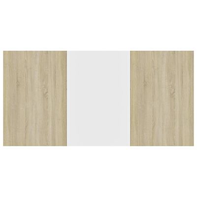 vidaXL Esstisch Weiß und Sonoma-Eiche 160x80x76 cm Holzwerkstoff