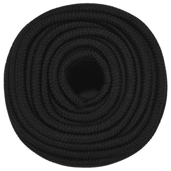 vidaXL Arbeitsseil Schwarz 14 mm 100 m Polyester