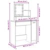 vidaXL Schminktisch mit LED Altholz-Optik 86,5x35x136 cm