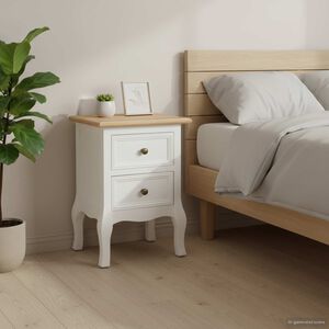 vidaXL Nachttische 2 Stk. Wei&szlig; 35x30x49 cm MDF