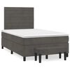 vidaXL Boxspringbett mit Matratze Dunkelgrau 120x190 cm Samt