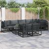 vidaXL Gartensofa-set mit Kissen 8 pcs Schwarz Aluminium