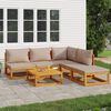 vidaXL 6-tlg. Garten-Lounge-Set mit Taupe Kissen Massivholz