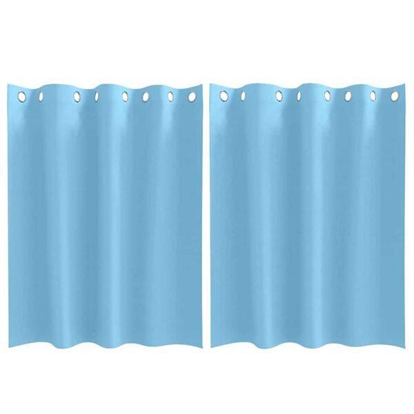 vidaXL Verdunkelungs-Vorhänge mit Ringen 2 pcs Himmelblau 140 x 140 cm