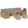 vidaXL Gartensofa-set mit Kissen 10 pcs Beige und Hellgrau