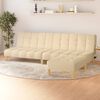 vidaXL Schlafsofa 2-Sitzer mit Fu&szlig;hocker Creme Stoff