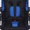 vidaXL 3-in-1 Kinderwagen Aluminium Blau und Schwarz