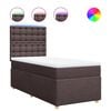 vidaXL Boxspringbett mit Matratze Dunkelbraun 90x190 cm Stoff