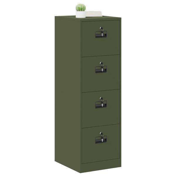 vidaXL Aktenschrank mit Schubladen 2 pcs Olive Gr&uuml;n 44 x 50 x 139 cm