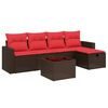 vidaXL 5-teiliges Gartensofa-Set mit Kissen, braun, Polyrattan