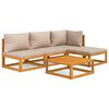 vidaXL 5-tlg. Garten-Lounge-Set mit Taupe Kissen Massivholz