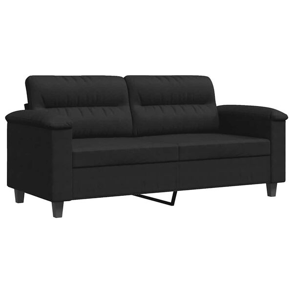 vidaXL 2-Sitzer-Sofa Schwarz 140 cm Mikrofasergewebe