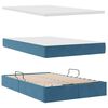 vidaXL Bett mit Stauraum und LED mit LED Dunkelblau 120 x 200 cm Samt