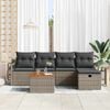 vidaXL Gartensofa-set mit Kissen mit Speicher 6 pcs Grau Poly-Rattan