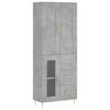 vidaXL Highboard Betongrau 69,5x34x180 cm Holzwerkstoff