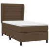 vidaXL Boxspringbett mit Matratze Dunkelbraun 100x200 cm Stoff