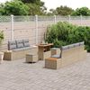 vidaXL Gartensofa-set mit Kissen mit Speicher 10 pcs Beige Poly Rattan