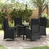 vidaXL Garten Essgruppe mit Kissen 5 pcs Schwarz Poly-Rattan