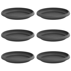 vidaXL Runde Blumenplatte 6 pcs Schwarz &Oslash; 14 x 2 cm Kunststoff