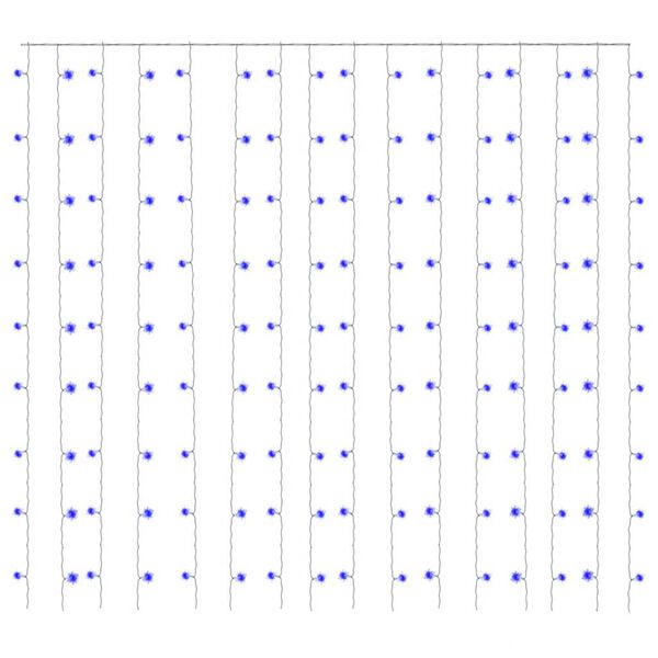 vidaXL LED-Lichtervorhang 3x3 m 300 LED Blau 8 Funktionen