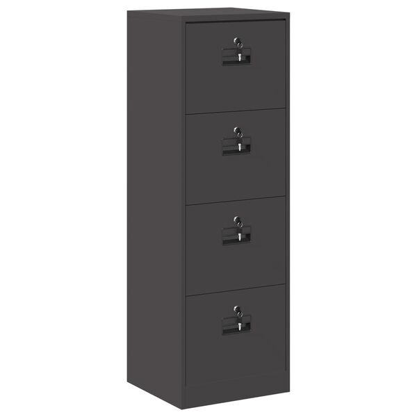 vidaXL Aktenschrank Schwarz 45,5 x 42 x 139 cm Kaltgewalzter Stahl