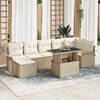 vidaXL Sofa Set mit Kissen 8 pcs Beige Poly-Rattan