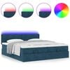 vidaXL Ottoman-Bett mit Matratzen & LEDs Dunkelblau 180x200 cm Samt