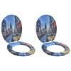 vidaXL Toilettensitze mit Deckel 2 Stk. MDF New York
