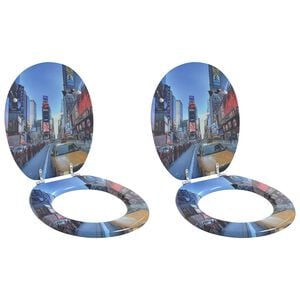 vidaXL Toilettensitze mit Deckel 2 Stk. MDF New York