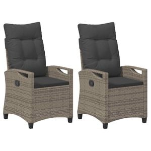 vidaXL Gartenstuhl 2 stk. Grau und Dunkelgrau Stahl und Polyester