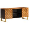 vidaXL TV-Schrank Braun und Schwarz 105x33,5x46 cm Massivholz Mango