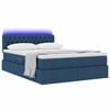 vidaXL Bett mit Stauraum und LED mit Matratze Blau 140 x 200 cm Stoff