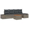 vidaXL Gartensofa-set mit Kissen mit Speicher 6 pcs Grau Poly Rattan