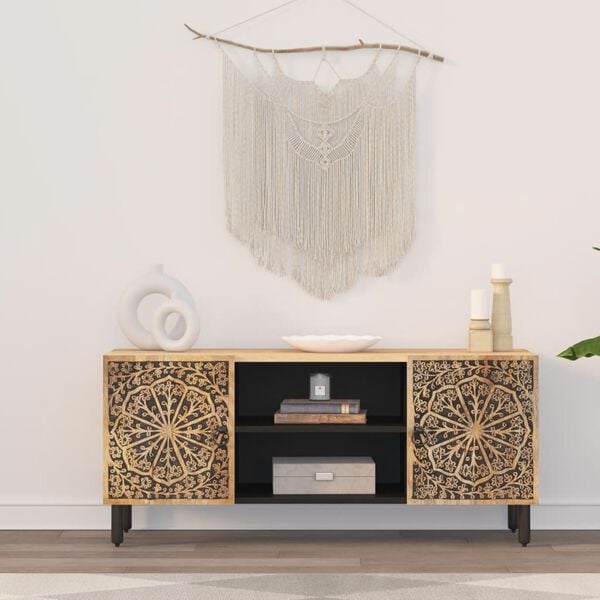 vidaXL TV-Schrank 105x33x46 cm Massivholz Mango