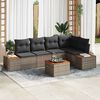 vidaXL Gartensofa-set mit Kissen 6 pcs Grau Poly Rattan