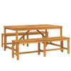 vidaXL Garten Essgruppe 3 stk. Braun 150 x 90 x 74 cm