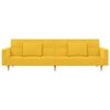 vidaXL Schlafsofa 2-Sitzer mit 2 Kissen & Hocker Gelb Stoff