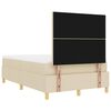 vidaXL Boxspringbett mit Matratze Creme 120 x 190 cm Stoff