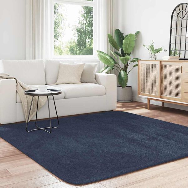 vidaXL Teppich Shaggy Hochflor NAVARRA Marineblau 200x200 cm Polyester