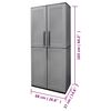 vidaXL Gartenschrank Grau und Schwarz 68x37x163 cm PP