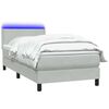 vidaXL Boxspringbett mit Matratze & LED Hellgrau 90x210 cm Samt