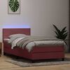vidaXL Boxspringbett mit Matratze & LED Rosa 100x220 cm Samt
