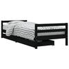 vidaXL Kinderbett mit Schubladen Schwarz 90x200 cm Massivholz Kiefer