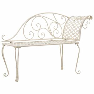 vidaXL Garten-Chaiselongue 128 cm Metall Antik Wei&szlig;