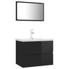 vidaXL Badm&ouml;bel-Set Hochglanz-Schwarz Holzwerkstoff