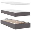 vidaXL Ottoman-Bett mit Matratzen Grau 200x200 cm Kunstleder