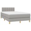 vidaXL Boxspringbett mit Matratze & LED Hellgrau 120x200 cm Stoff