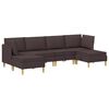 vidaXL Modular Sofa Set mit Stauraum 6 Stk. Dunkelbraun Stoff